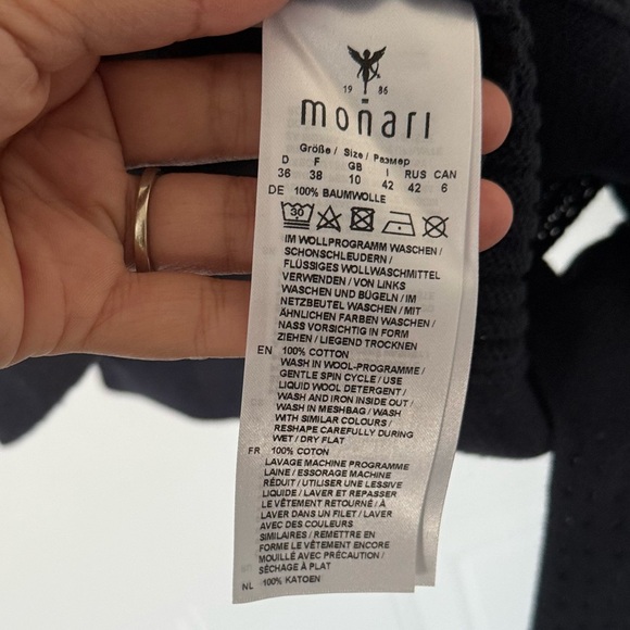 Monari made in Italy blue soft cotton pullover wool sweater size 6 - Picture 12 of 12